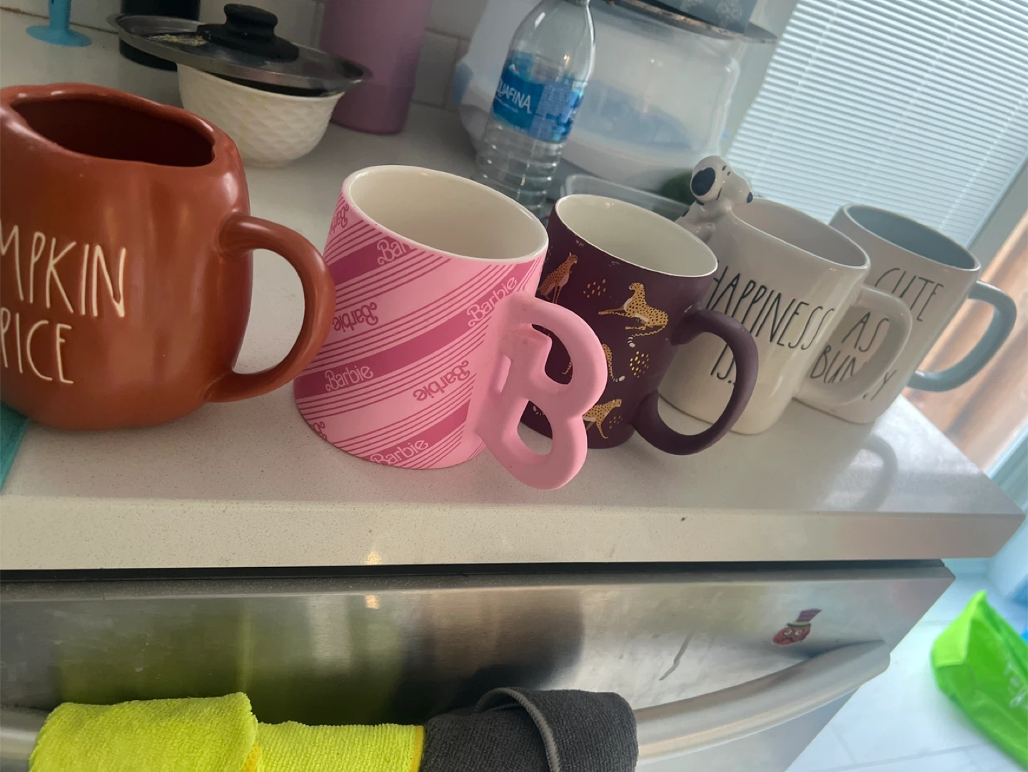 Rae Dunn Mugs - Pumpkin Spice, Barbie, Happiness