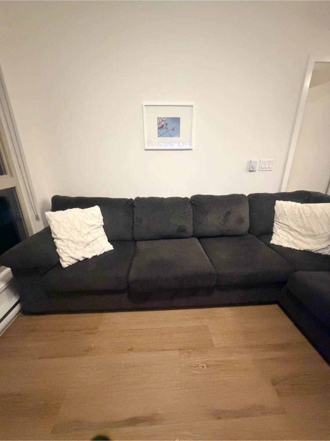 Dark Grey Sectional Sofa with Chaise Lounge