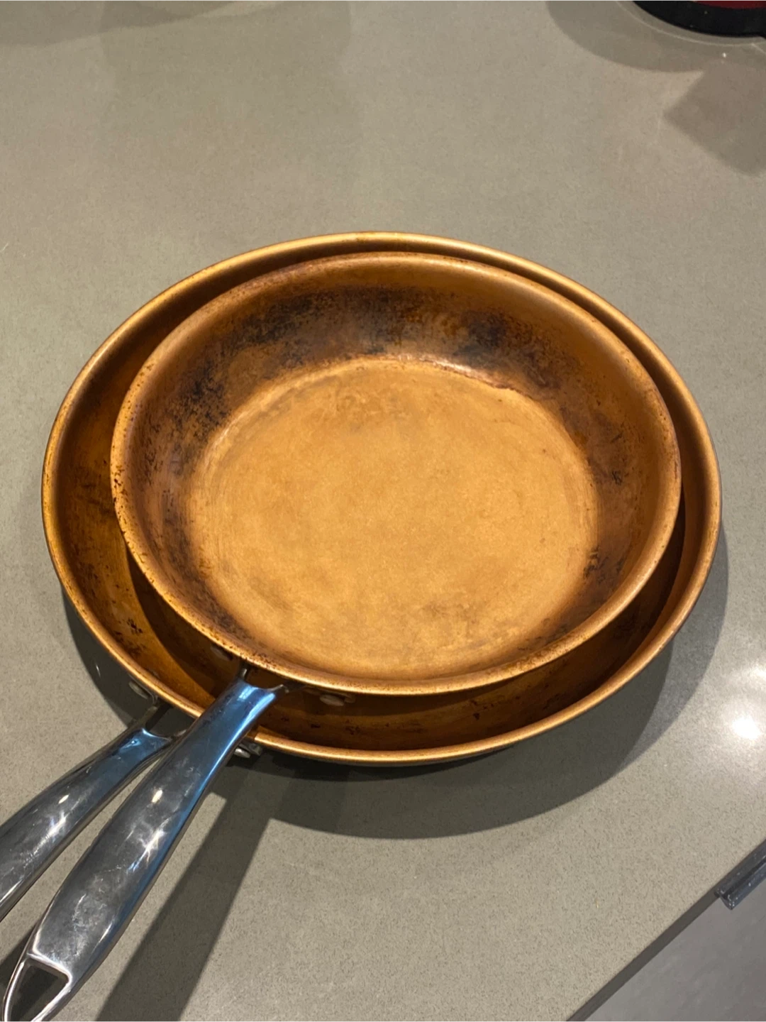 2 copper cooking pans - 10” & 12” - photo 2