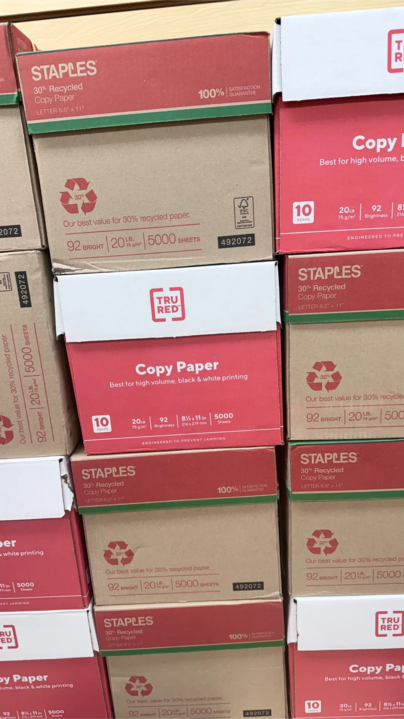 Staples & Tru Red Copy Paper - 5000 Sheets