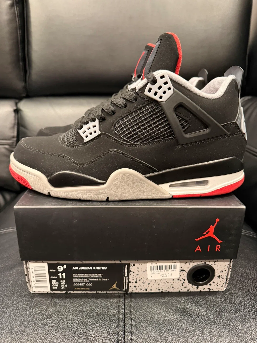 Air Jordan 4 • Black Cement • NEW & Used size 9.5