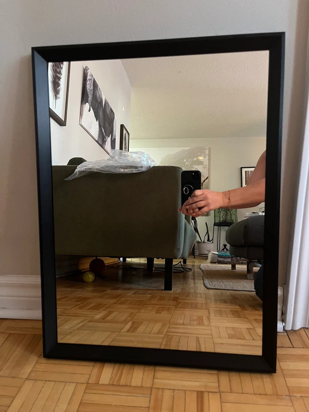 Wall-mounted Mirror - Black Frame (New In Box) - photo 2