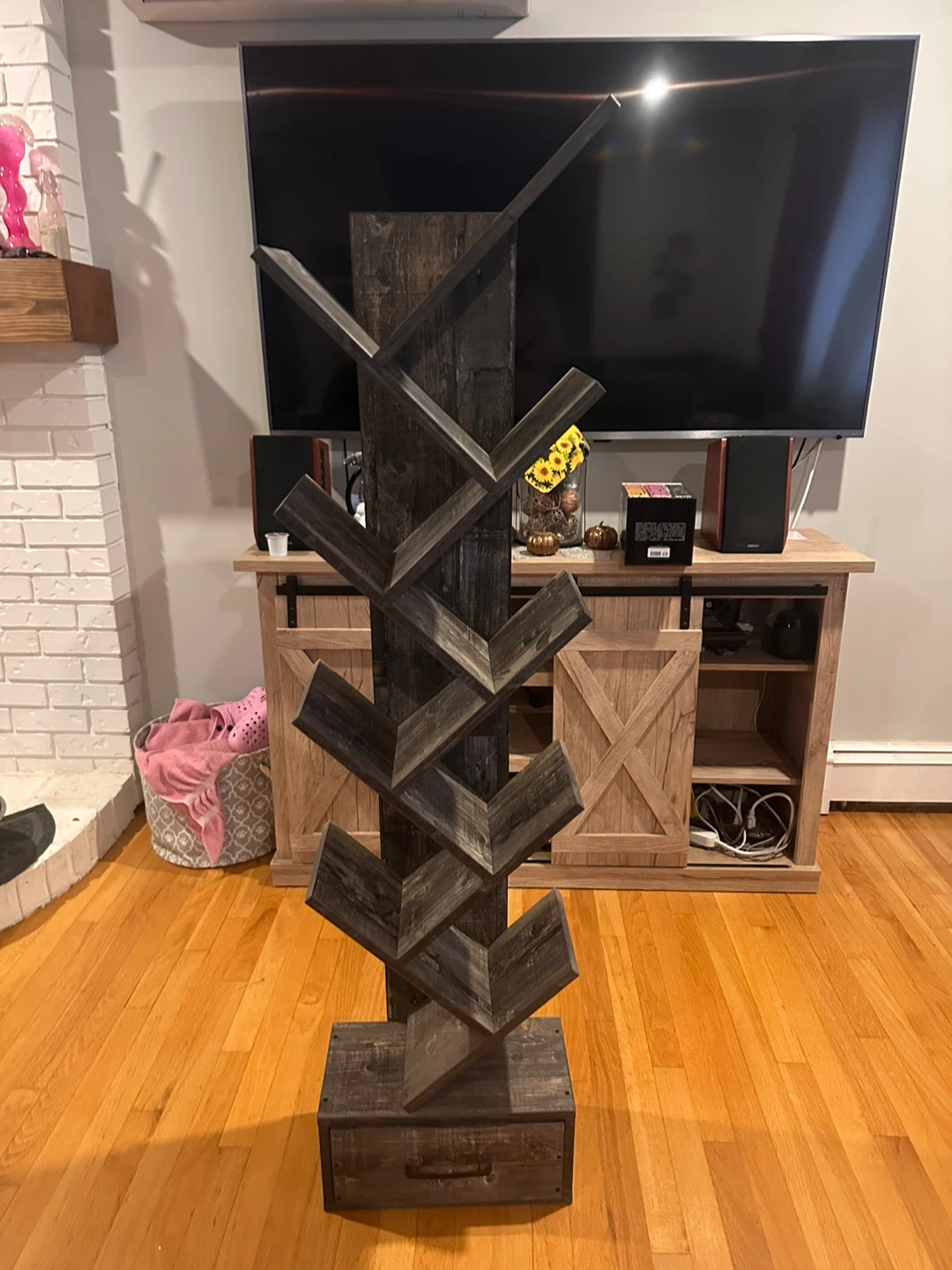 Rustic Wooden Tree Bookshelf