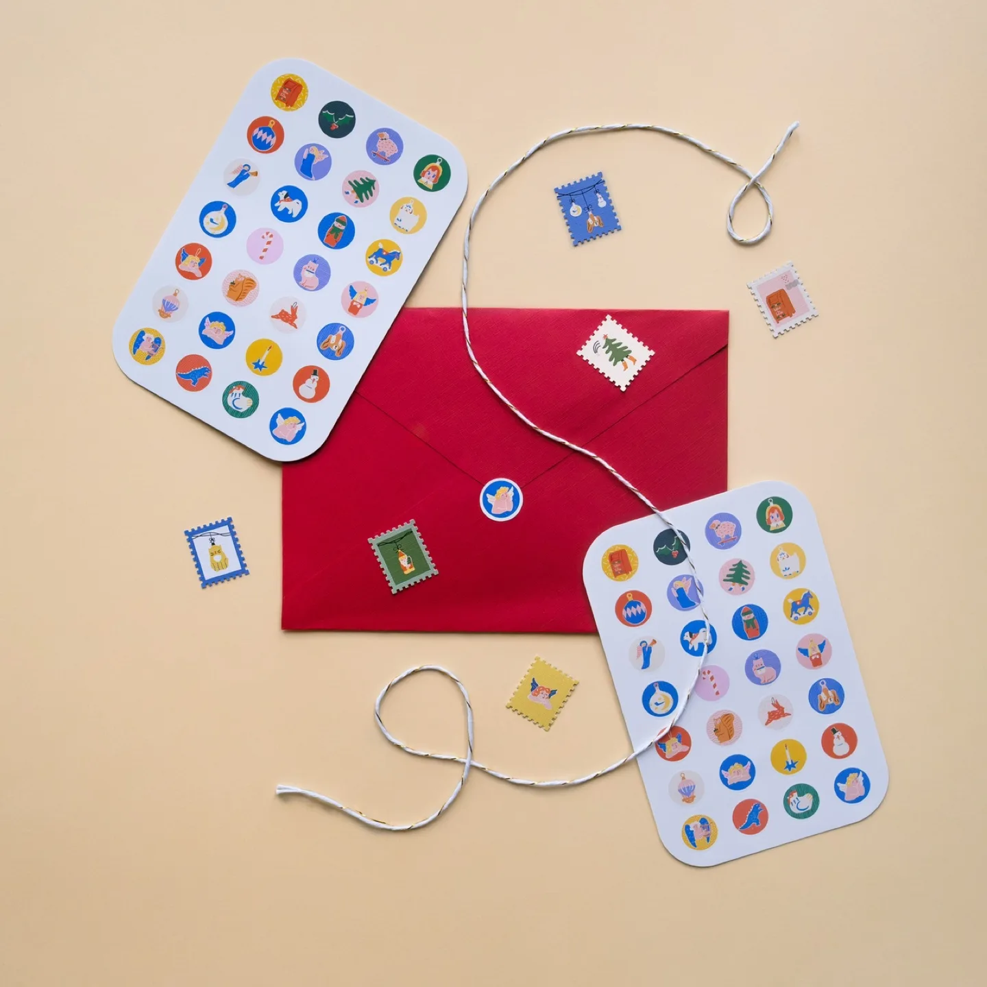 Retro Cute Holiday Sticker Sheet