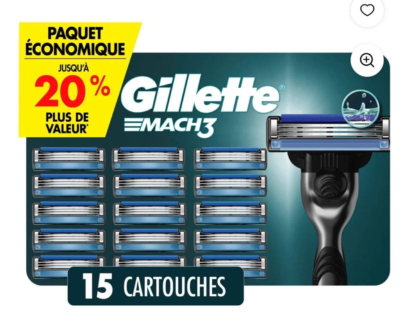 Gillette Mach3 Razor Blades - 15 Cartridges