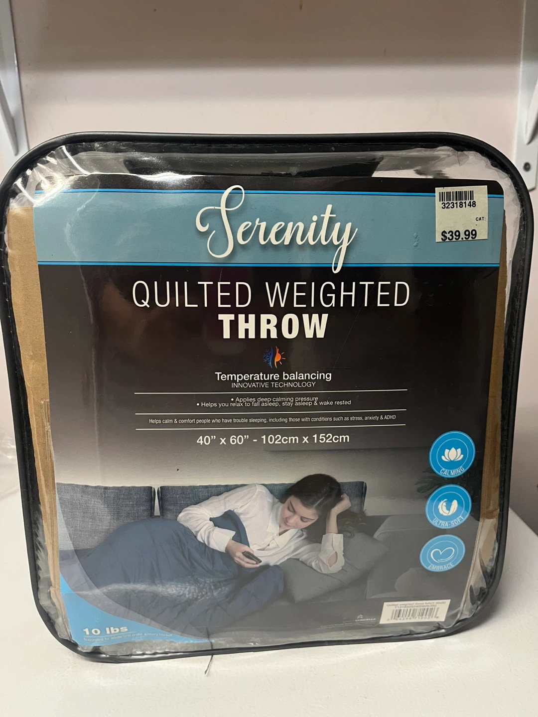 Serenity Quilted Weighted Throw 40" x 60"