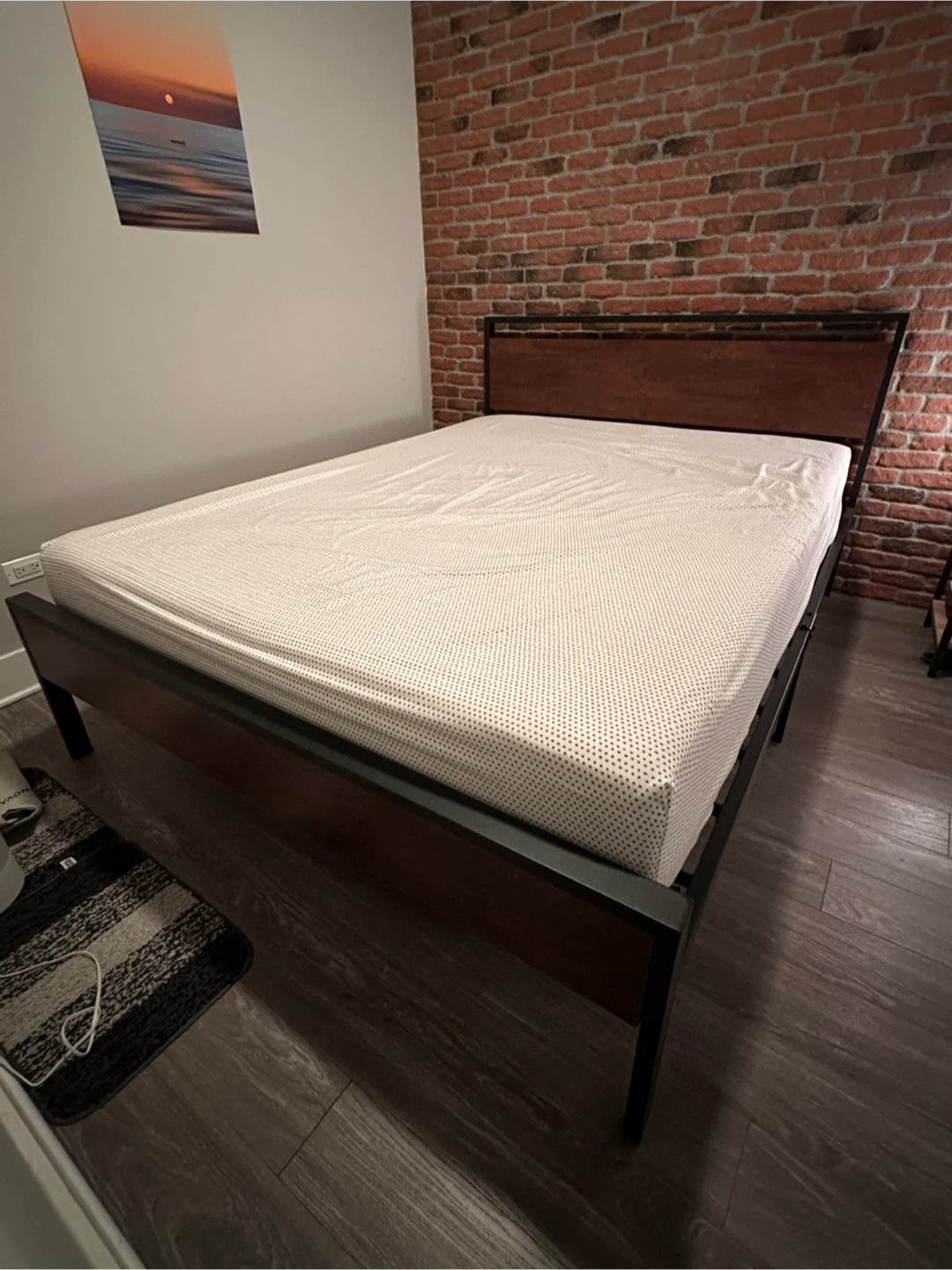 Metal Queen Size Bed Frame with Headboard - photo 2