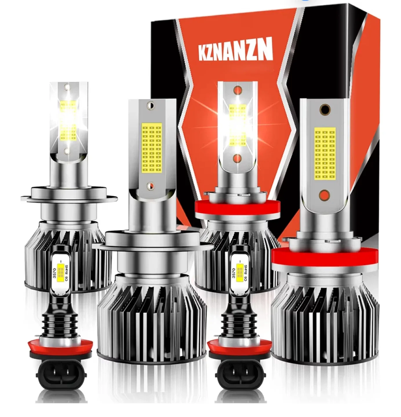 New LED Ford Fusion (2006-2018) Car Light Bulbs, 6-Pack