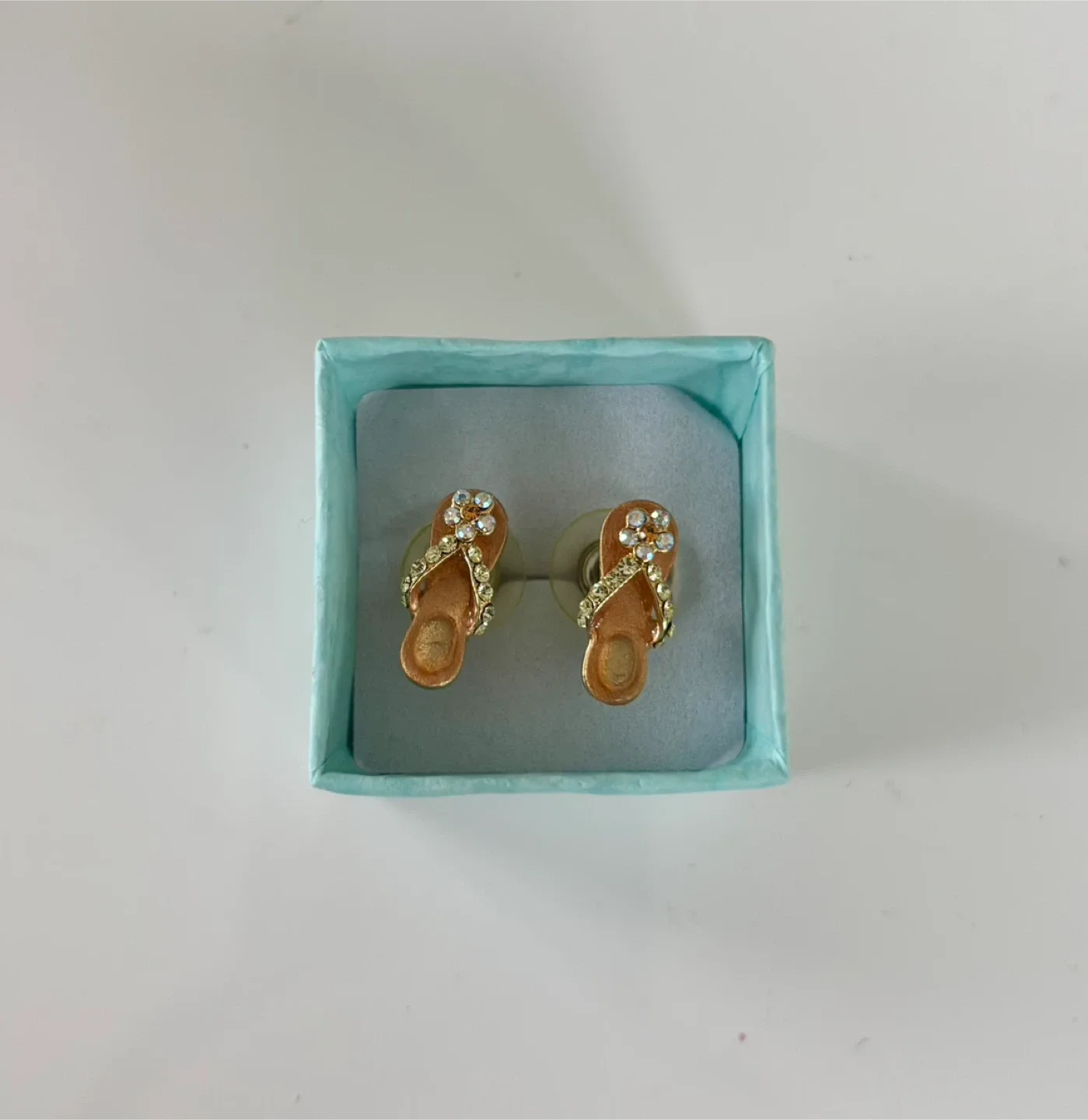 Flip Flop Earrings with Rhinestones