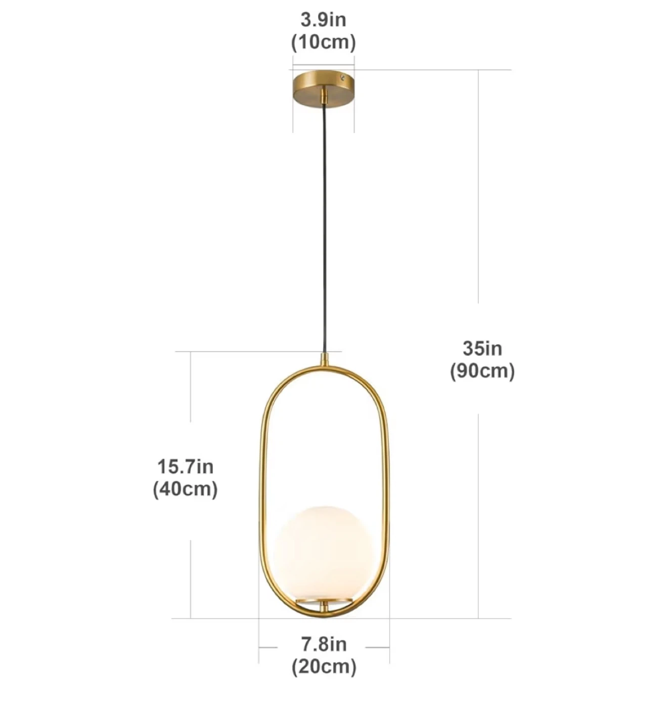 Gold Oval Pendant Light Set (New In Box) - photo 2