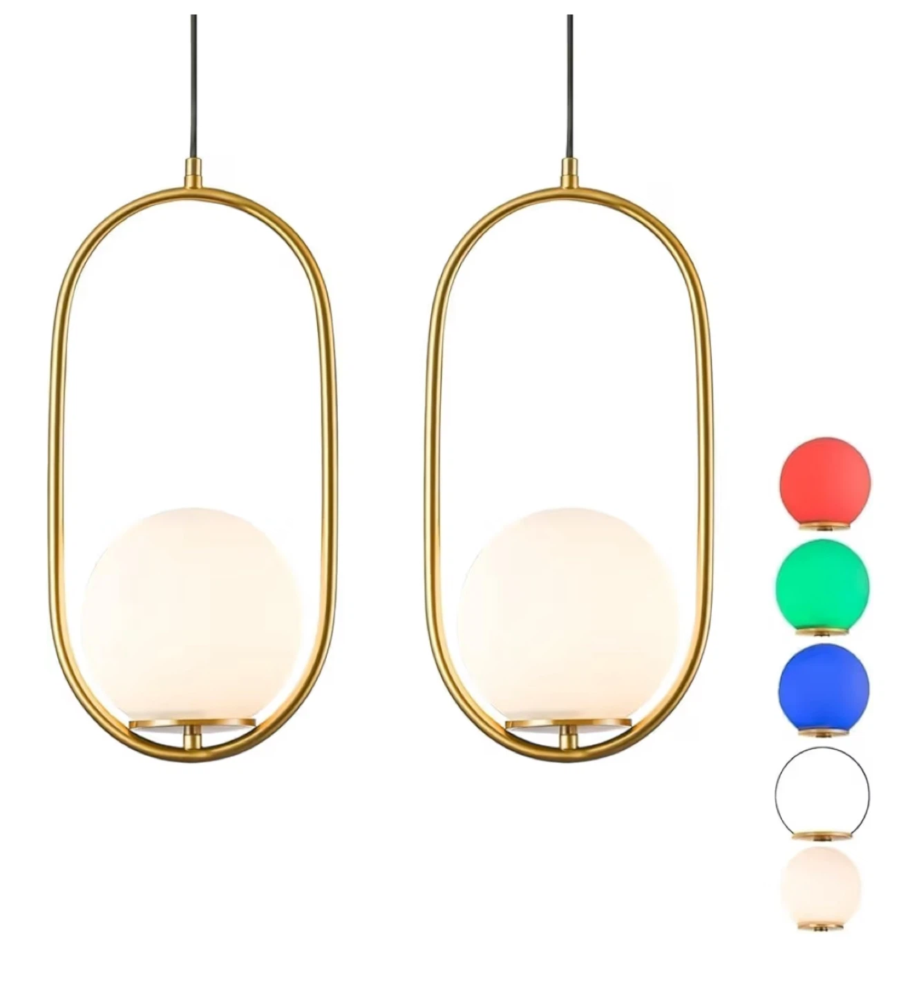 Gold Oval Pendant Light Set (New In Box)
