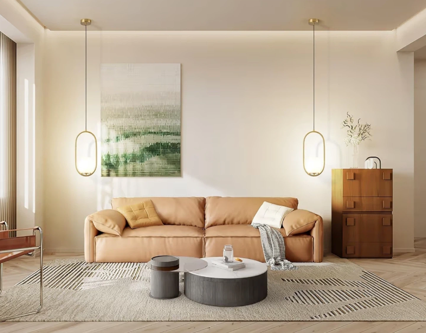 Gold Oval Pendant Light Set (New In Box) - photo 3