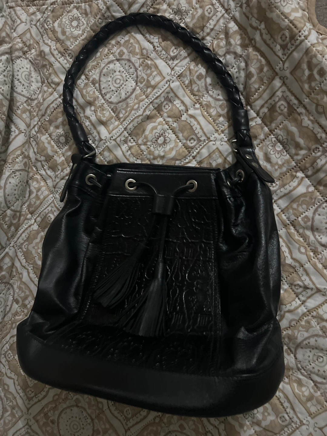 Black Leather Bucket Bag - photo 3