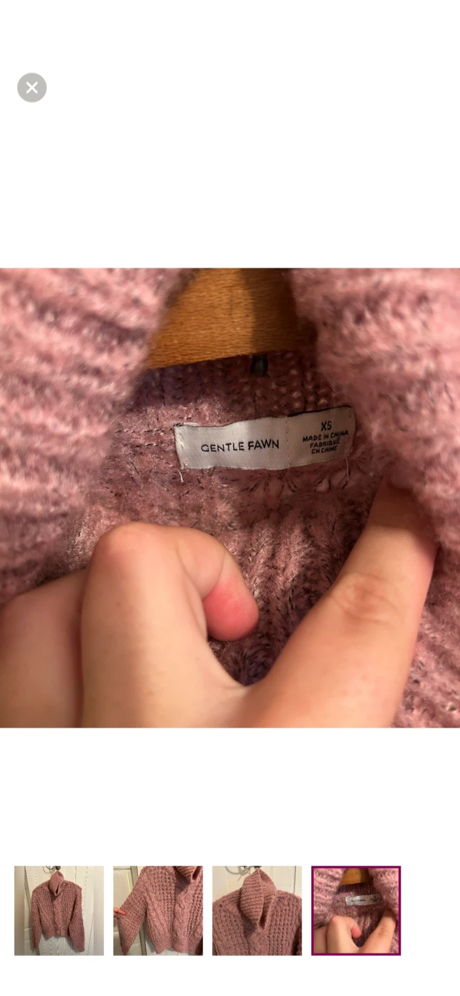 Gentle Fawn XS Pink Turtleneck Sweater - photo 4