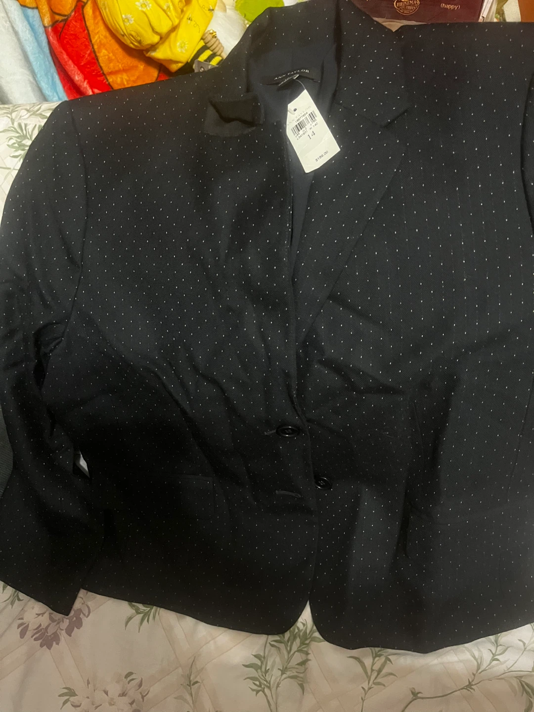 Ann Taylor Black Polka Dot Blazer - Size 14
