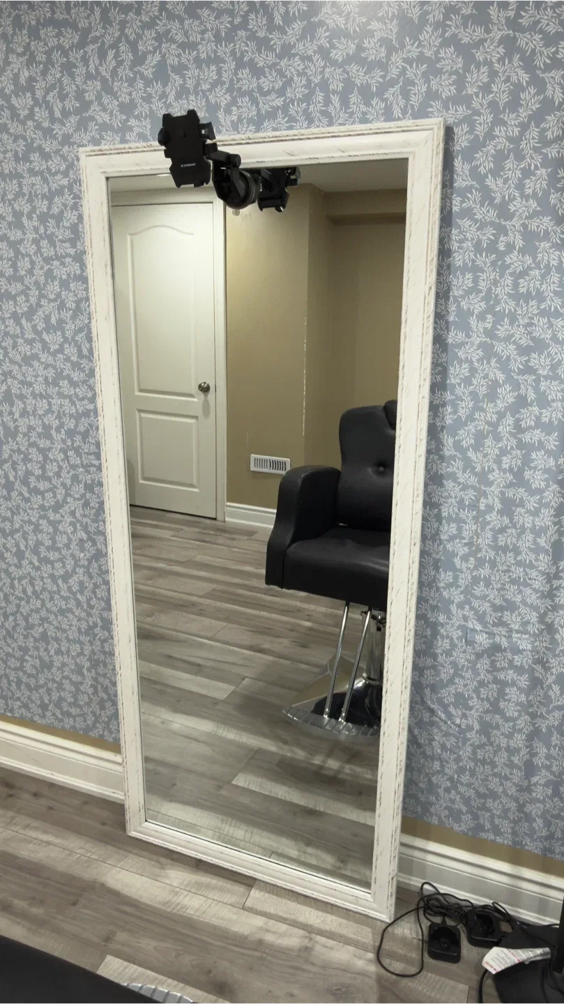 Large White Framed Mirror