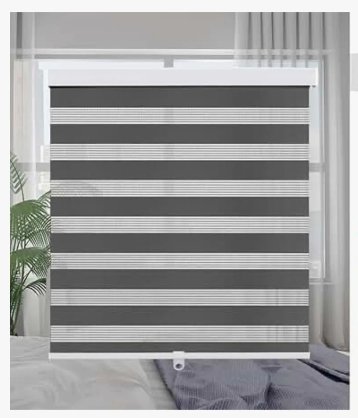 Zebra Roller Blinds cordless - Grey & White
