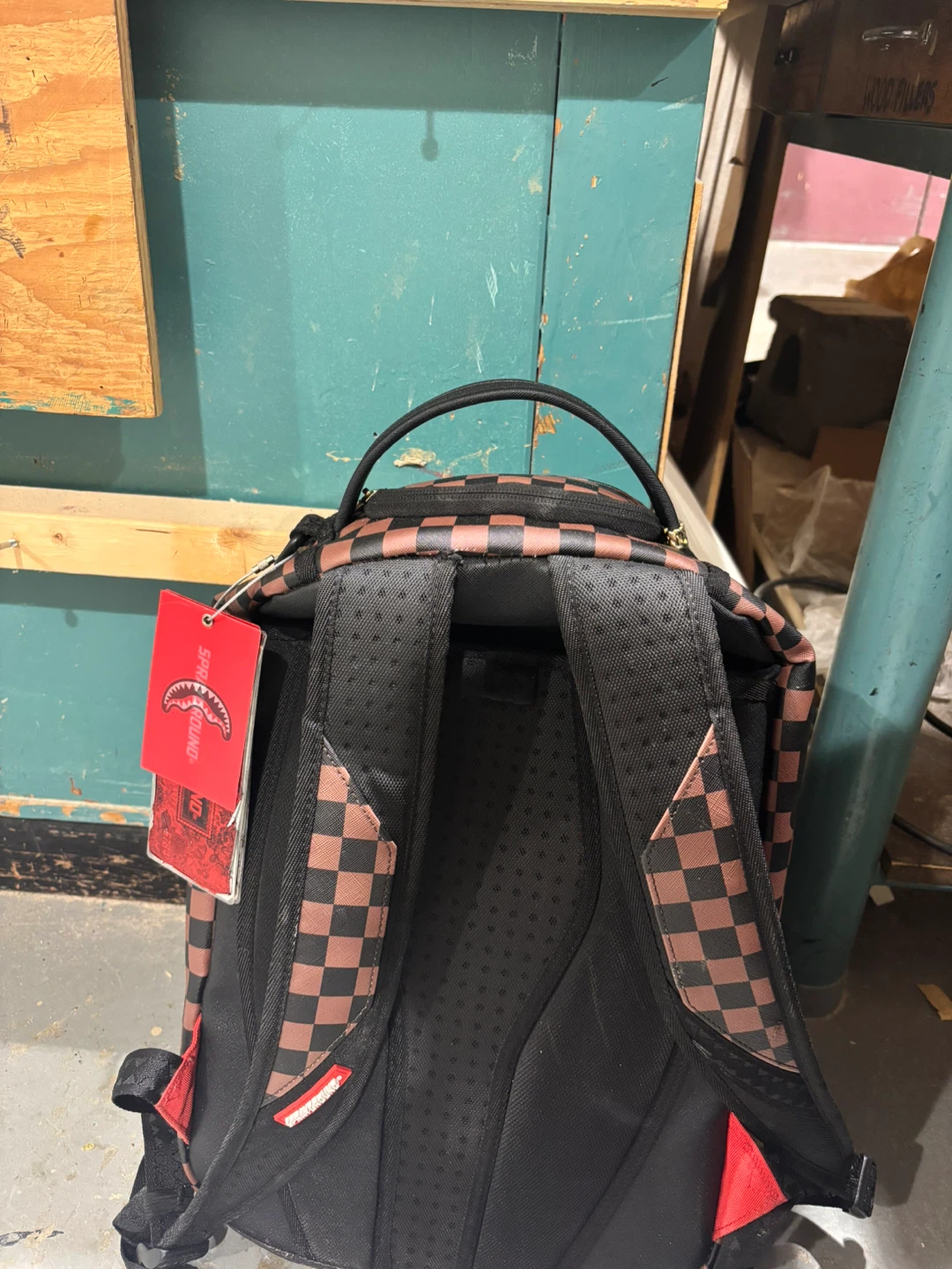 Sprayground Backpack Checkered Shark Design - photo 2