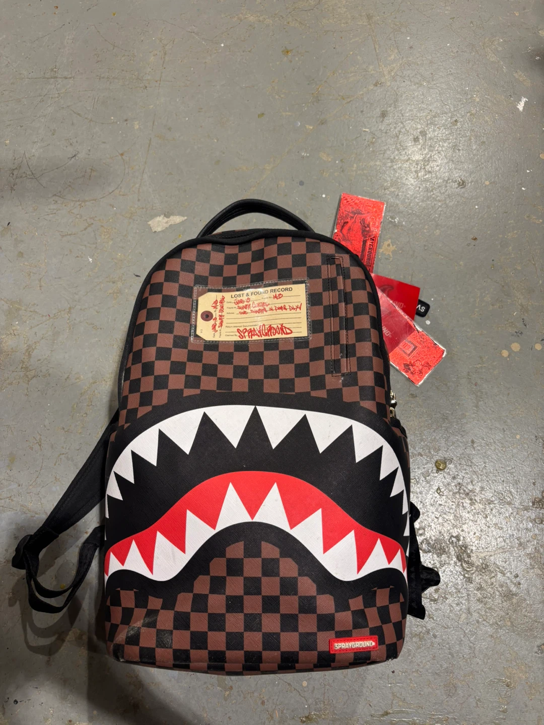 Sprayground Backpack Checkered Shark Design