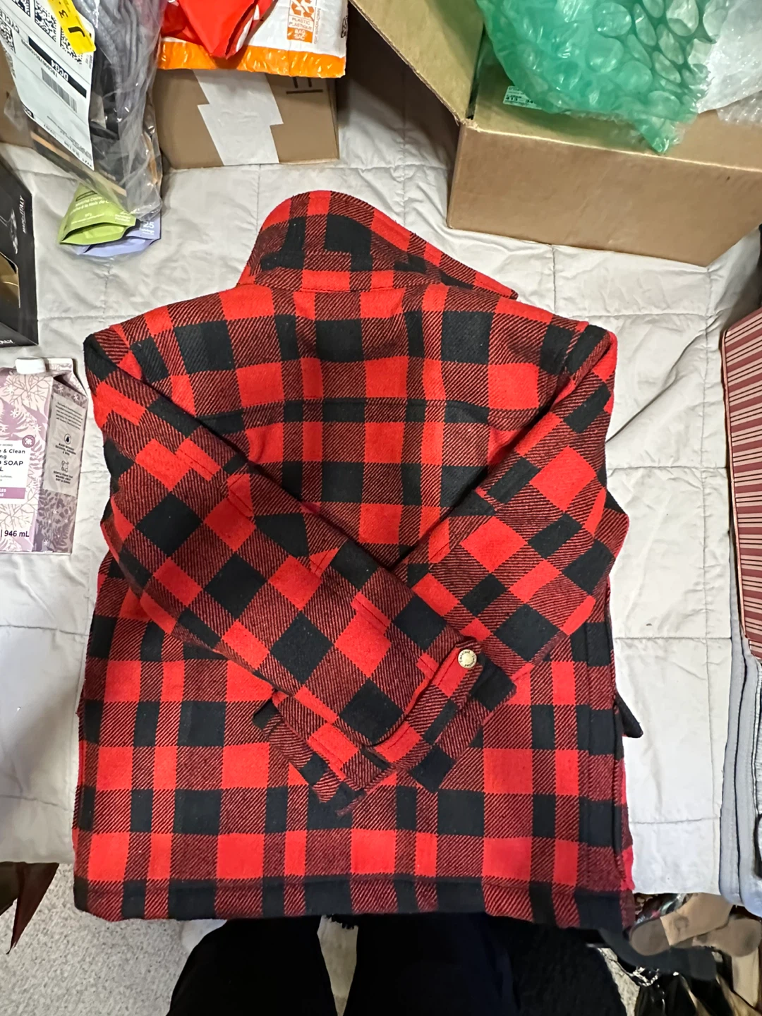 Timberland Red/Black Plaid Jacket - Size M - photo 4