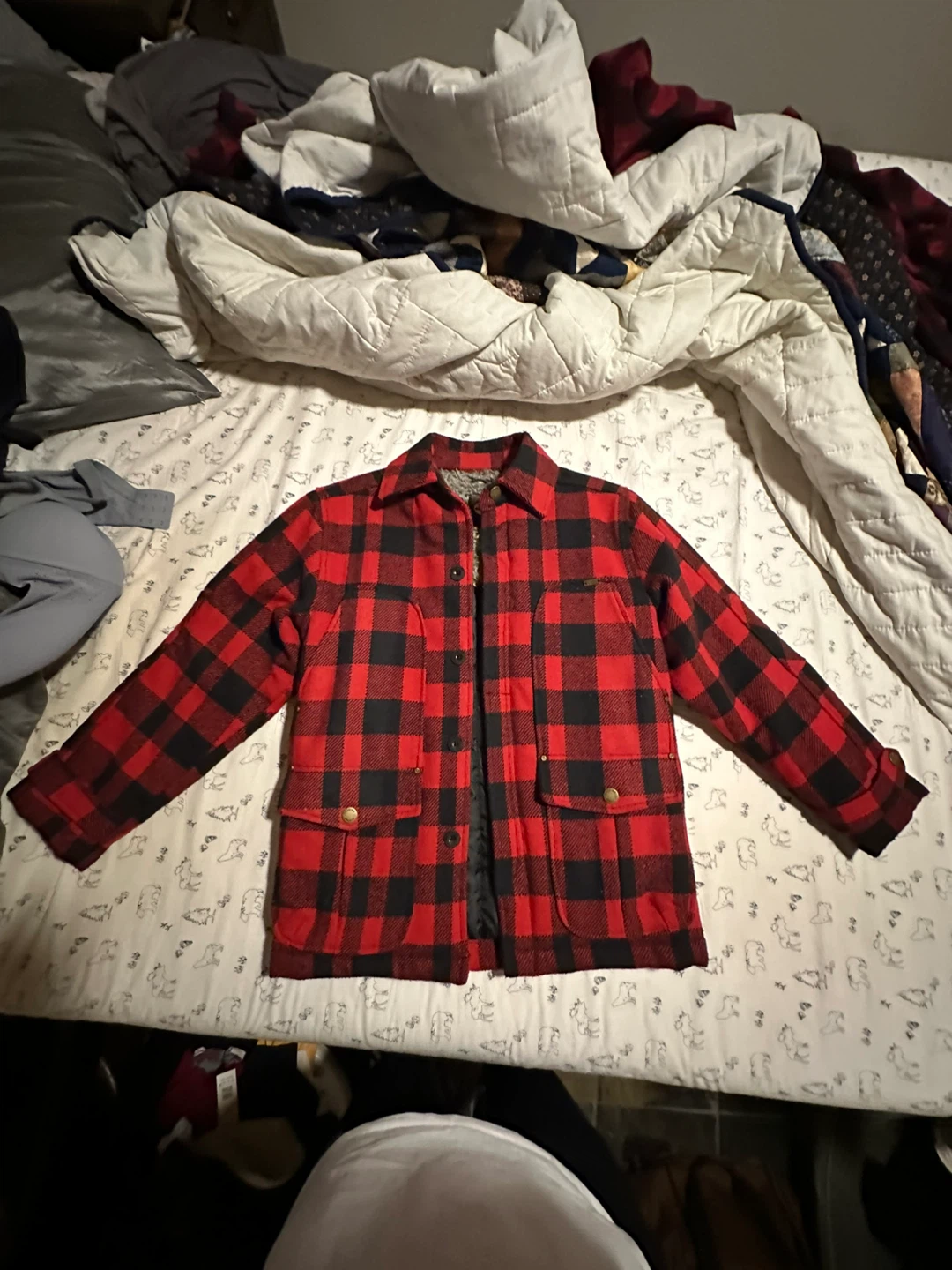 Timberland Red/Black Plaid Jacket - Size M