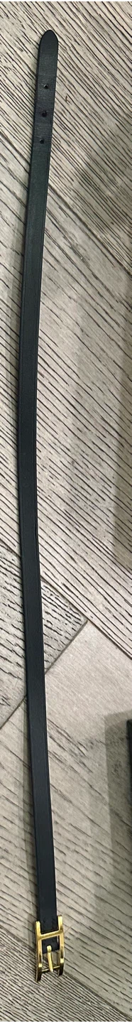 Authentic Hermès Black Leather Belt with Gold Buckle - photo 3