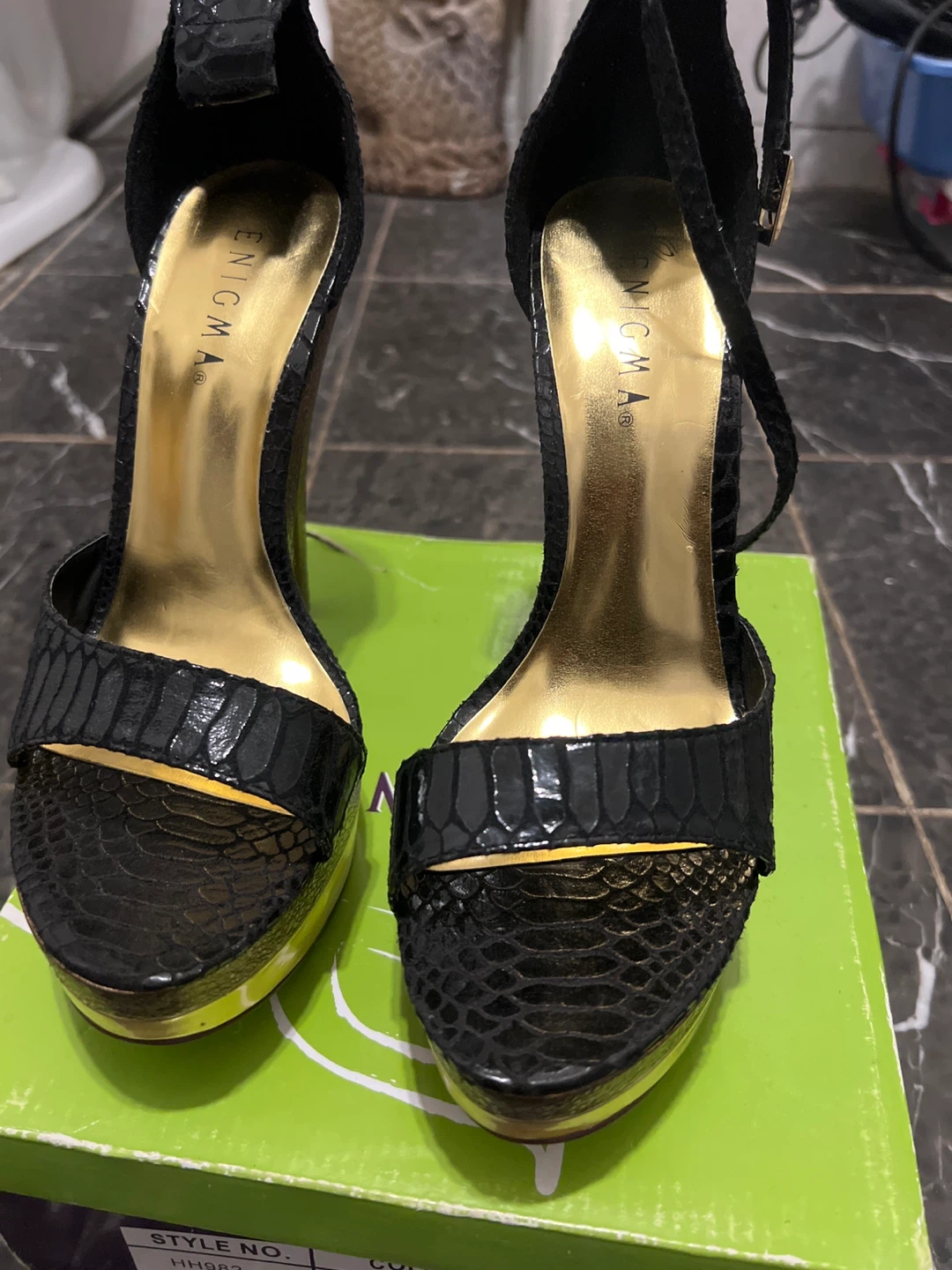 Enigma Black Heels - Size 10 - photo 4