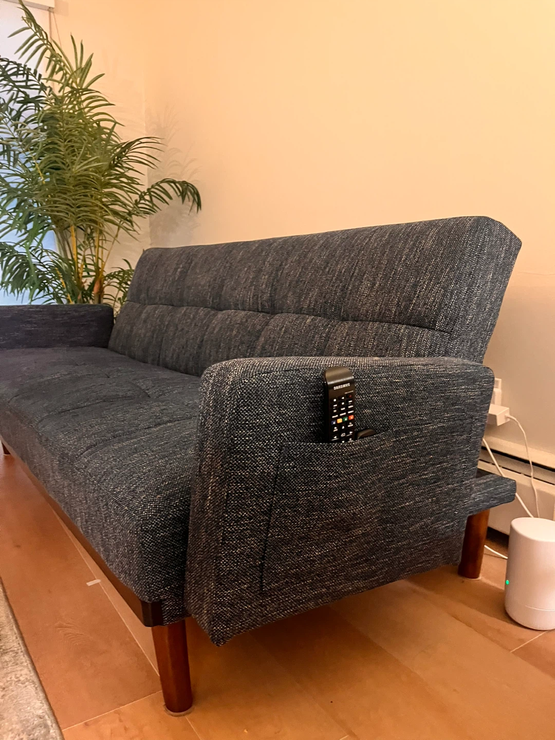Convertible Futon Sofa Bed - Navy - photo 3