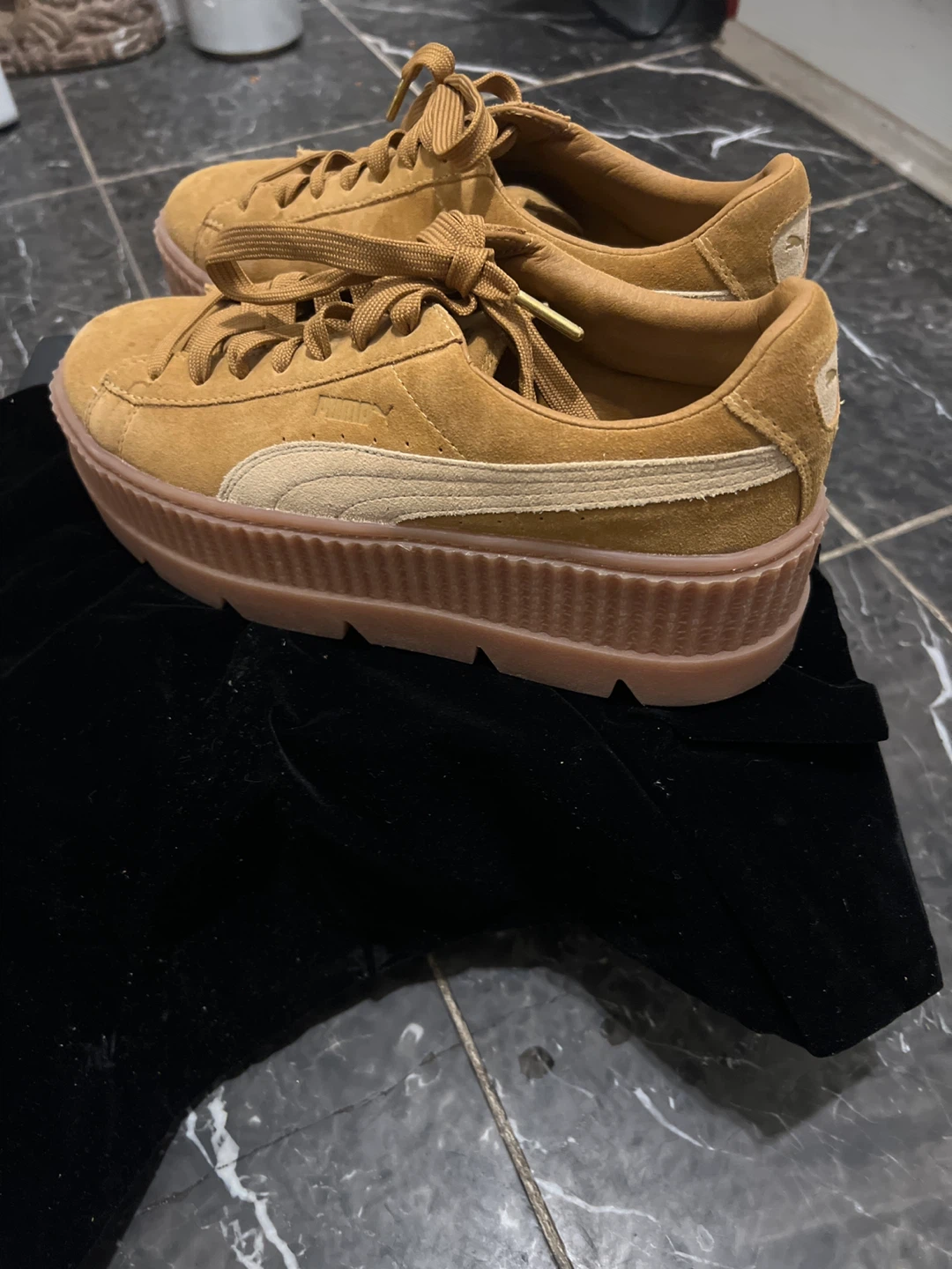 Puma Suede Platform Shoes - Size 10