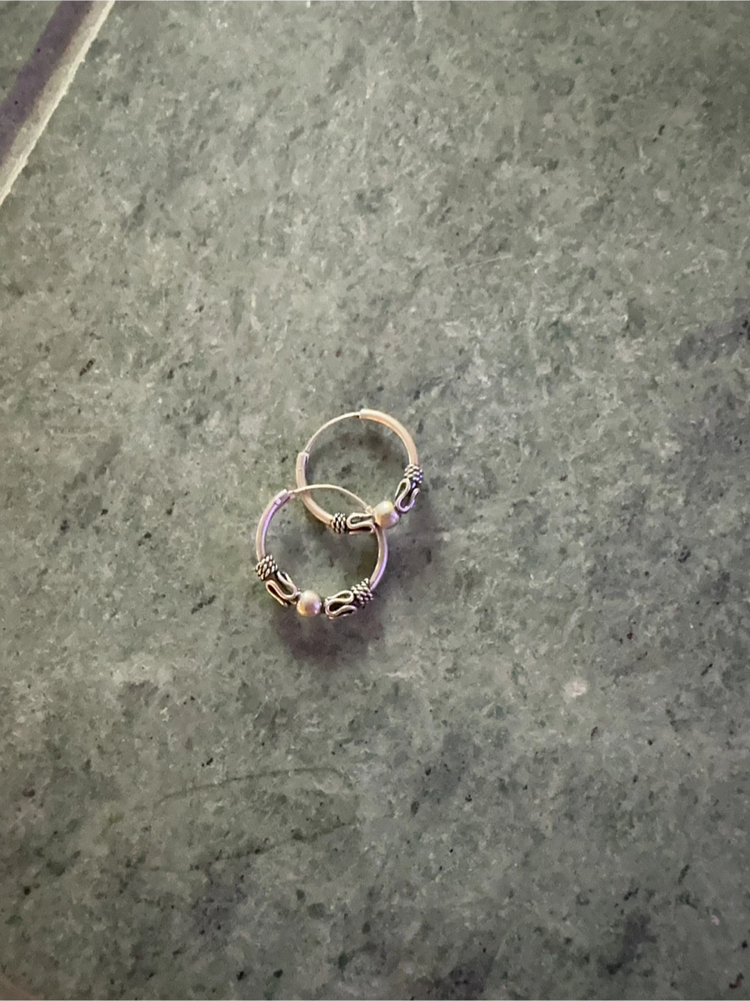 Silver Bali Hoop Earrings