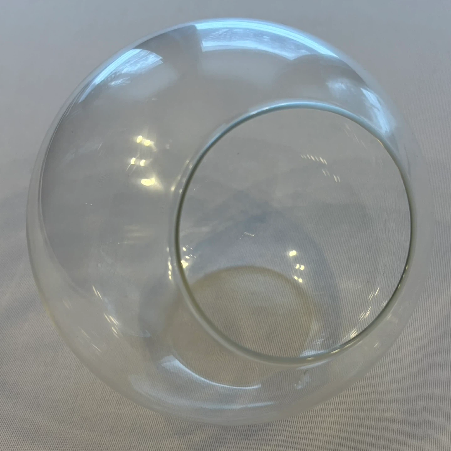 Clear Glass Bubble Terrarium Vase with Off Center Side Opening - photo 2