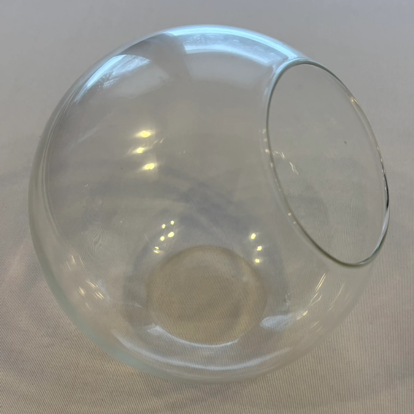 Clear Glass Bubble Terrarium Vase with Off Center Side Opening - photo 3