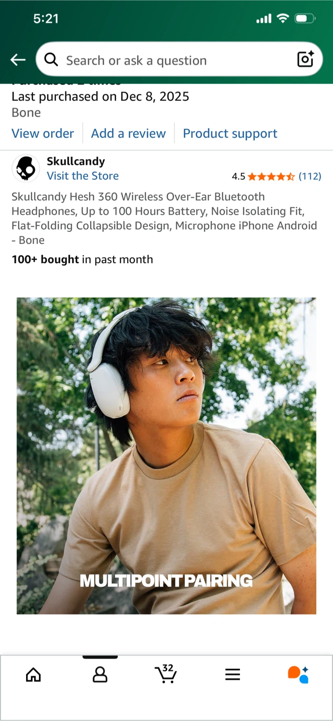 Skullcandy Hesh 360 Wireless Headphones - Bone - photo 3