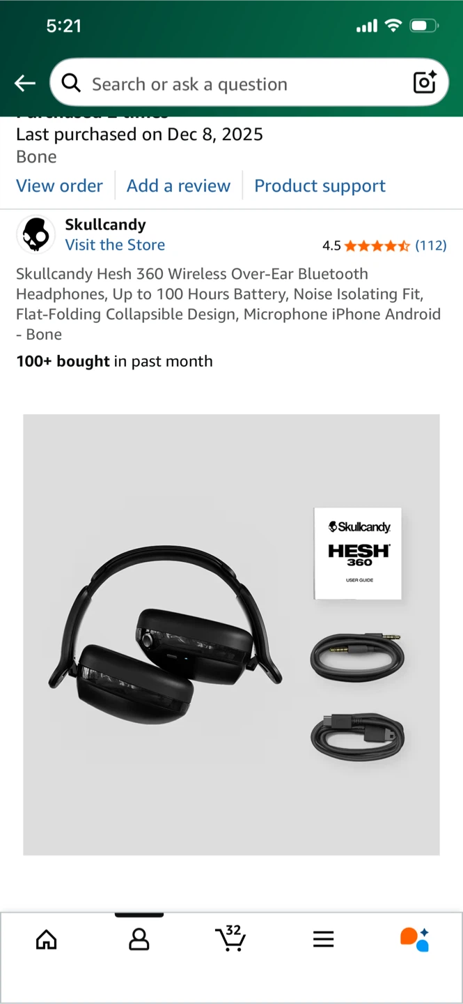 Skullcandy Hesh 360 Wireless Headphones - Bone - photo 5