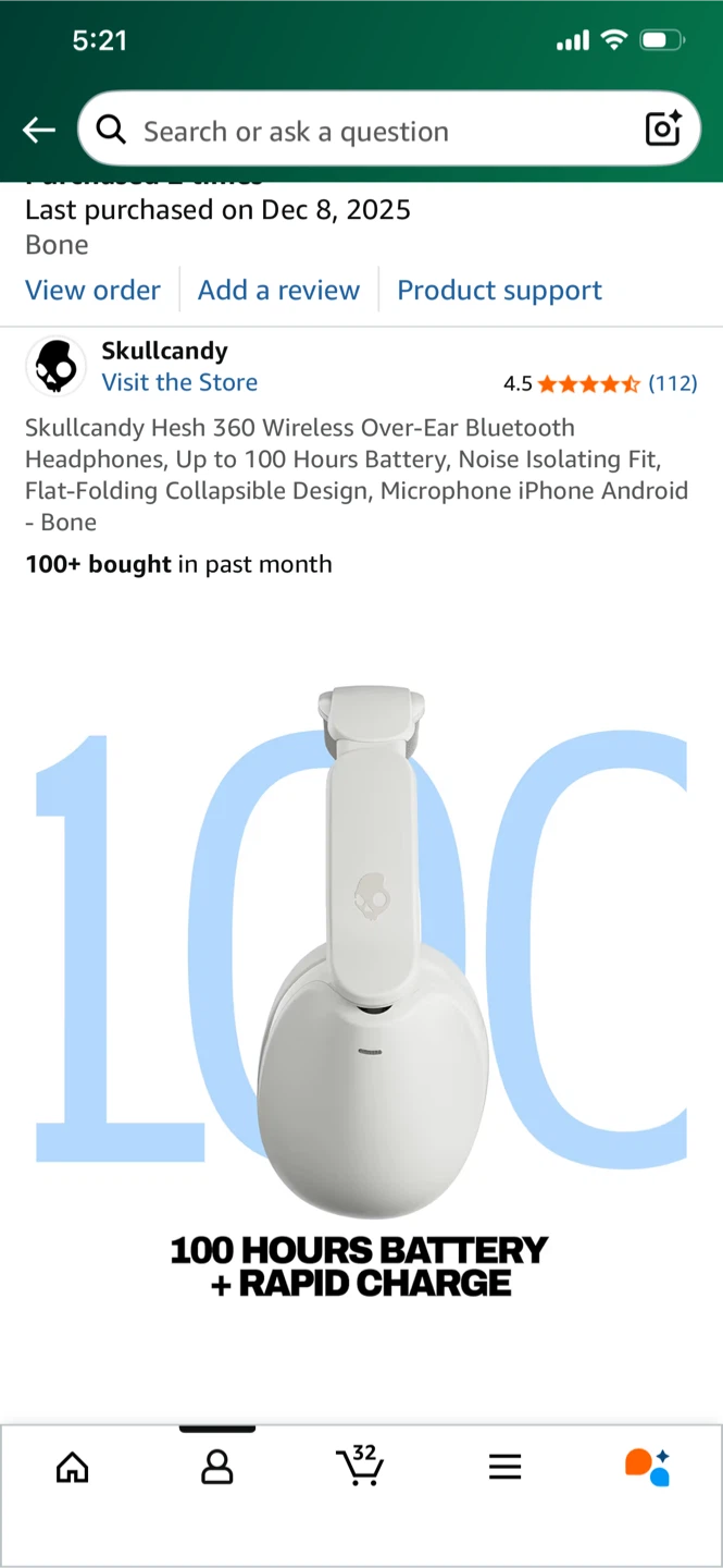 Skullcandy Hesh 360 Wireless Headphones - Bone - photo 2
