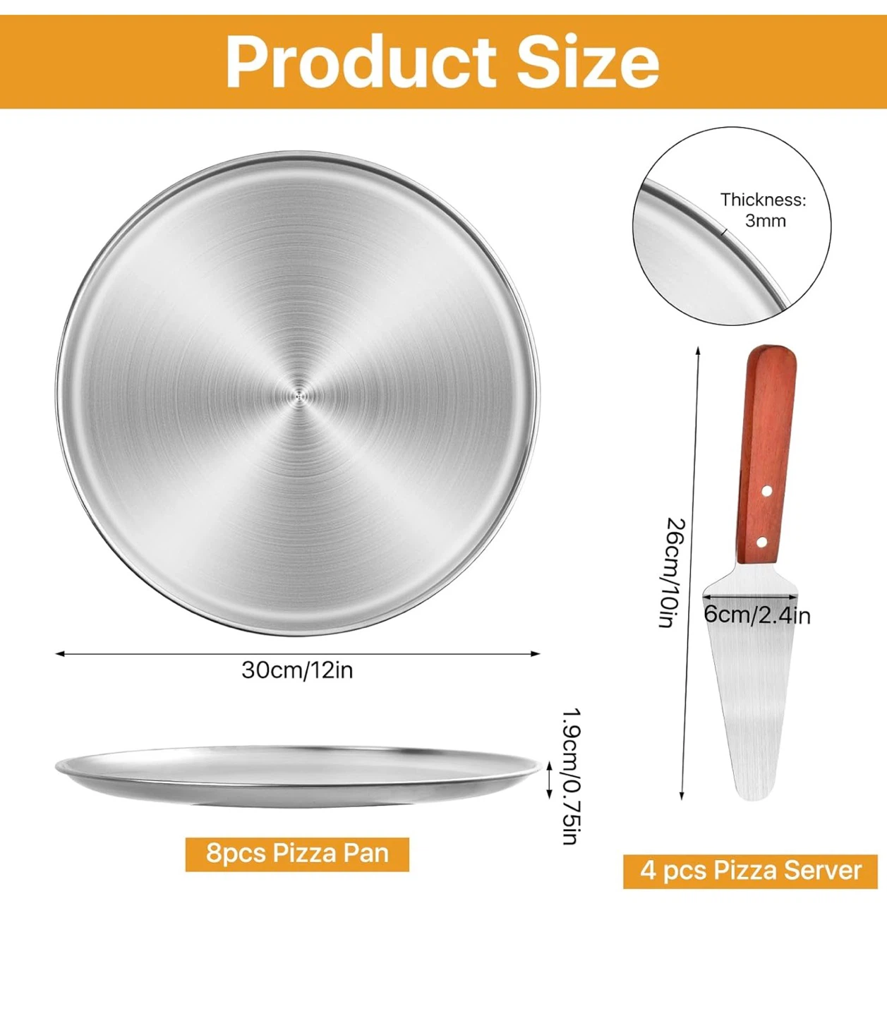 8pcs Pizza Pan & 4pcs Pizza Server Set - photo 4
