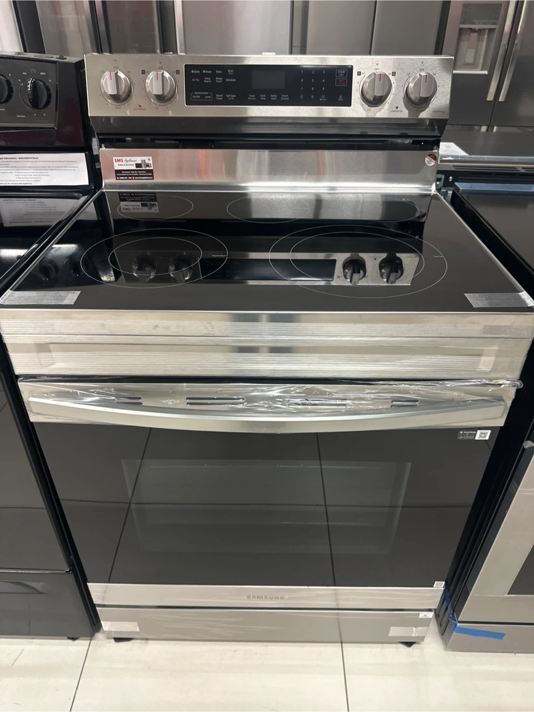 New Samsung Glass Top Stove with Air Fry Stainless with warranty