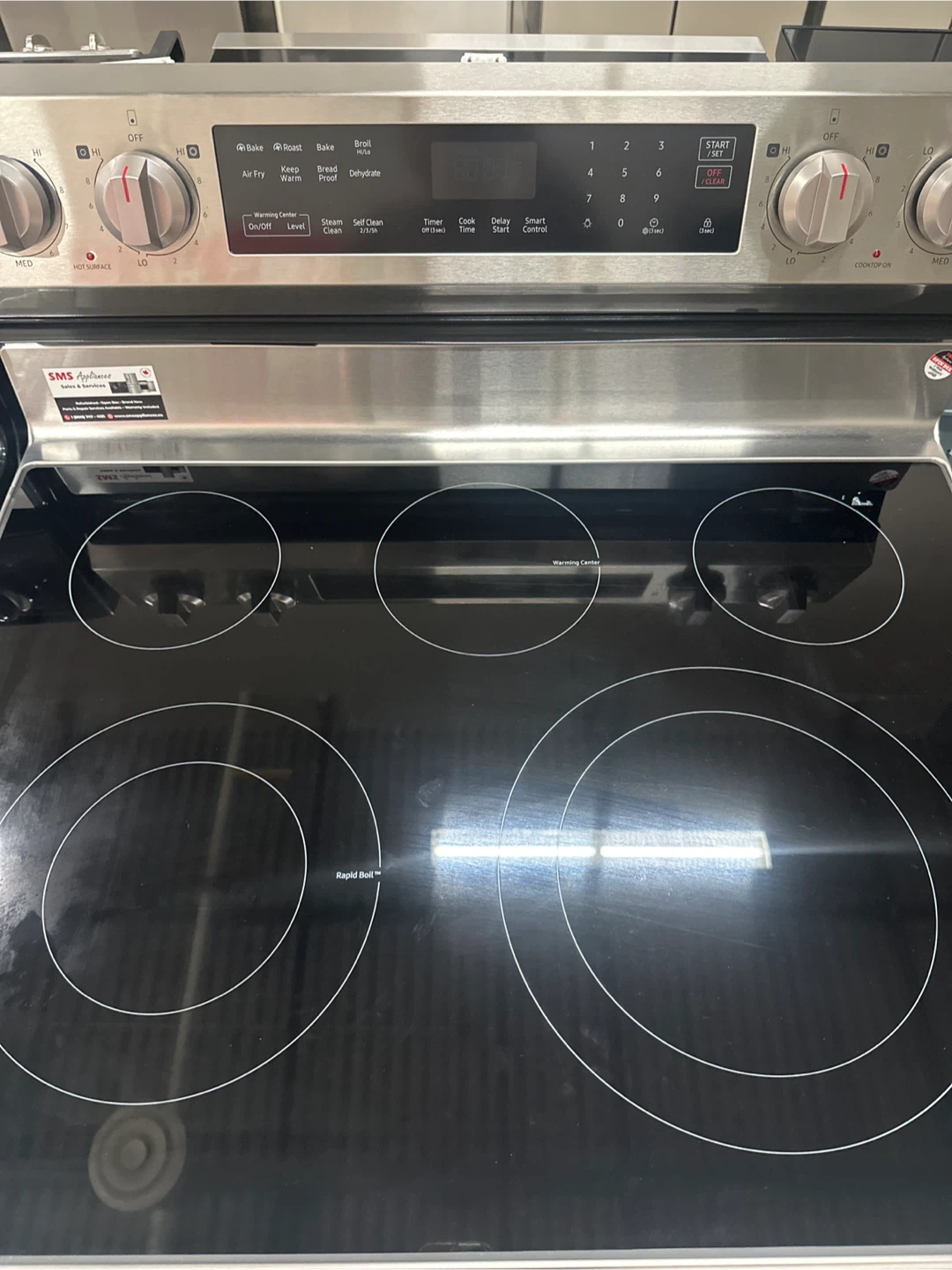 New Samsung Glass Top Stove with Air Fry Stainless with warranty - photo 2
