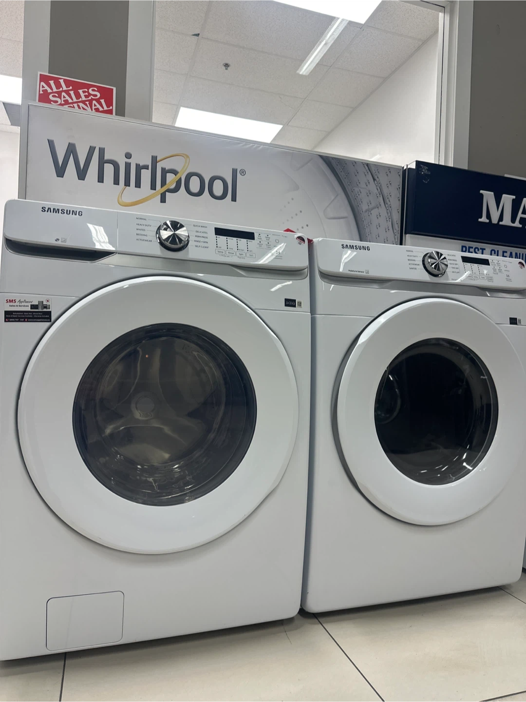 Open Box Samsung washer and dryer Stackable Set with warranty