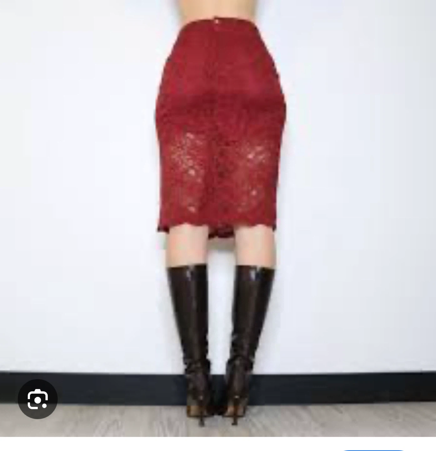 Ganni “camellia lace” Red Skirt