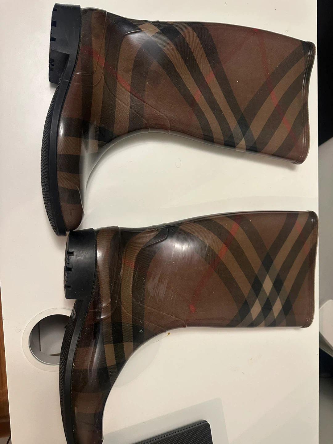 Burberry Plaid Rain Boots - Size 41