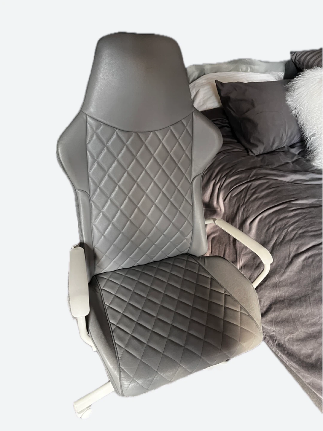 Gray Quilted Office Chair - photo 2