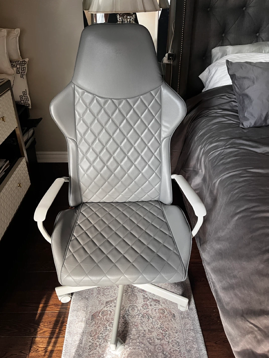 Gray Quilted Office Chair