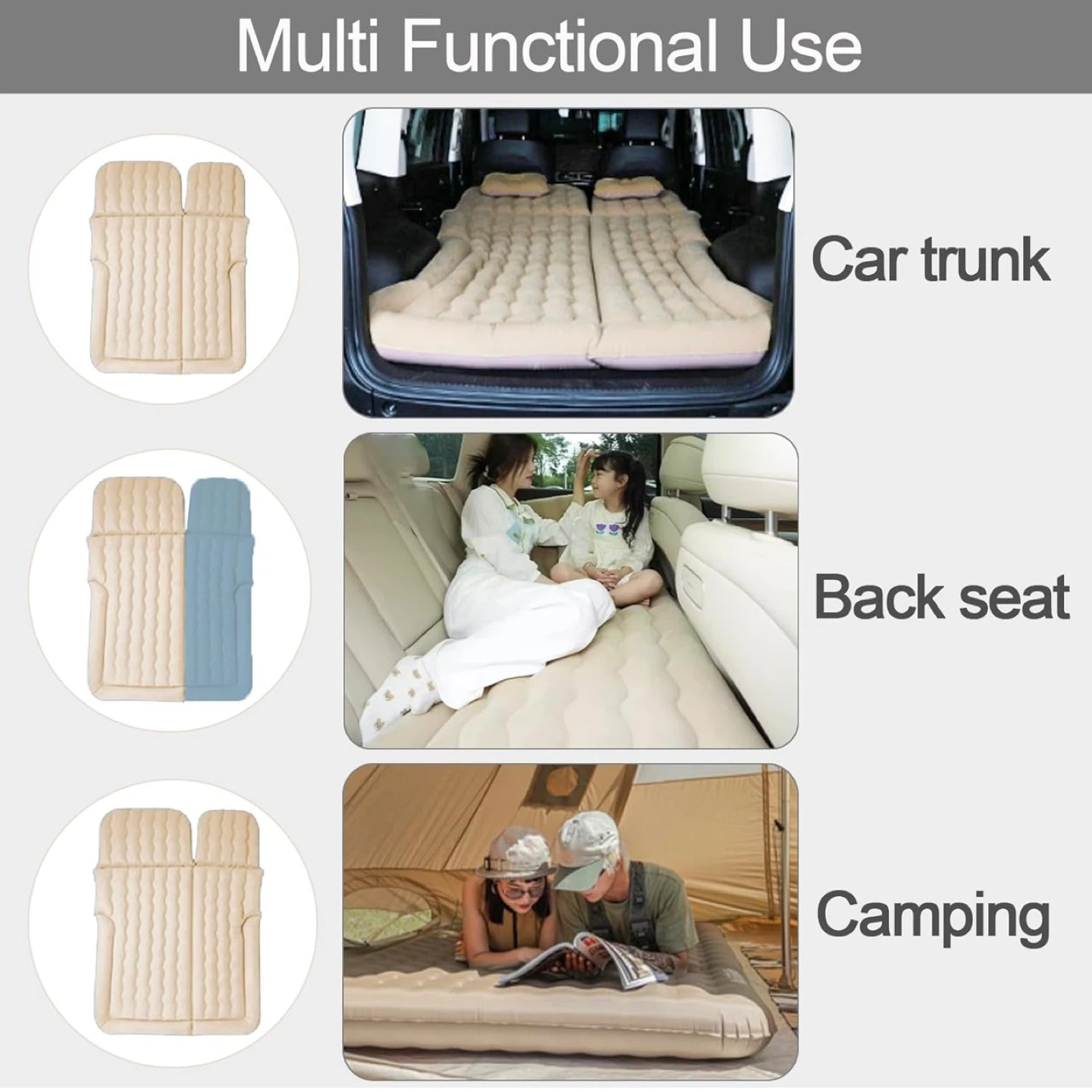 SUV Air Mattress,Camping Car Mattress/Car Bed with Electric Pump - photo 5