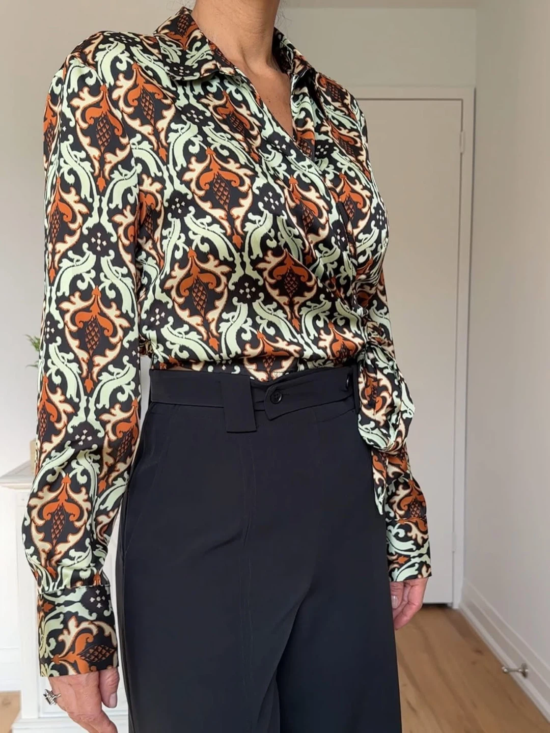 Imperial Fashion Italy Bohemian Satin Crossover Blouse - photo 3