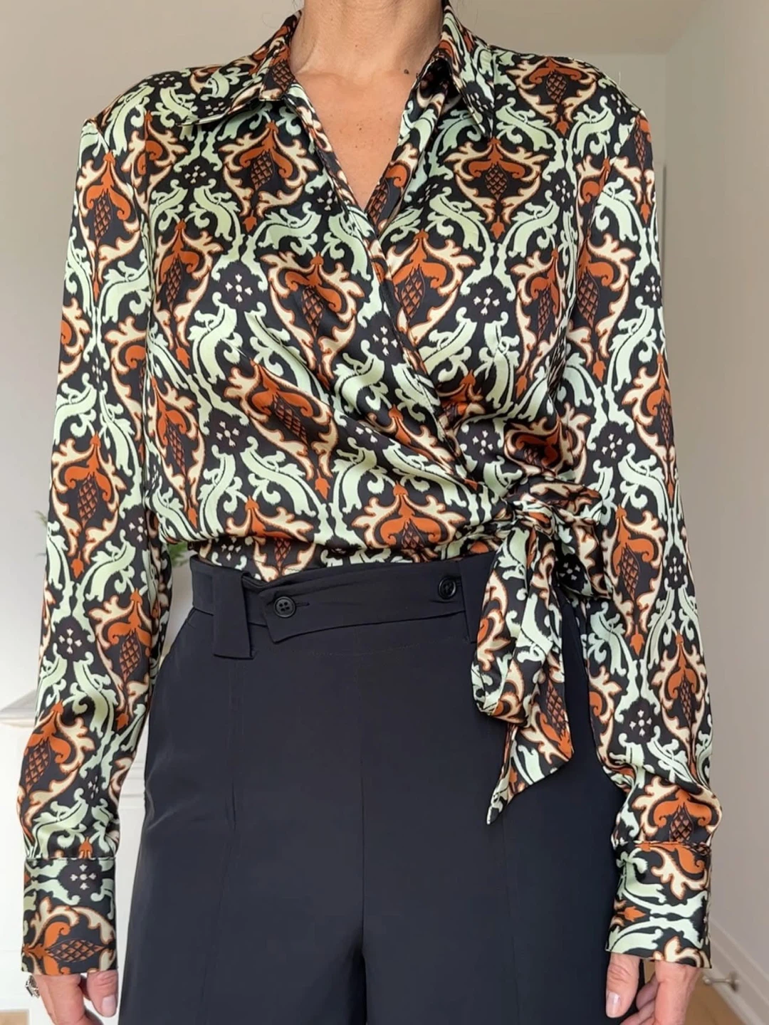 Imperial Fashion Italy Bohemian Satin Crossover Blouse - photo 4