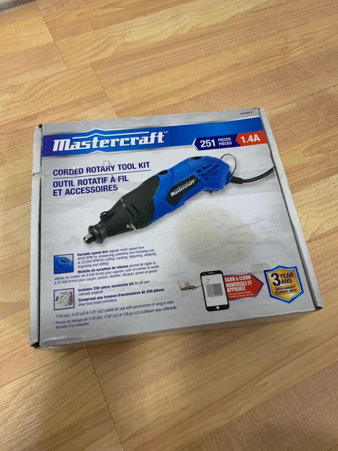 Mastercraft Corded Rotary Tool Kit - 251 Pieces