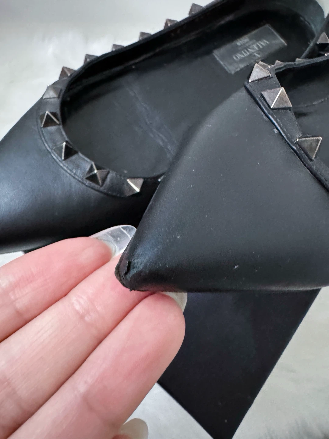 Valentino Noir Rockstud Ballerinas Size 6.5 - photo 3