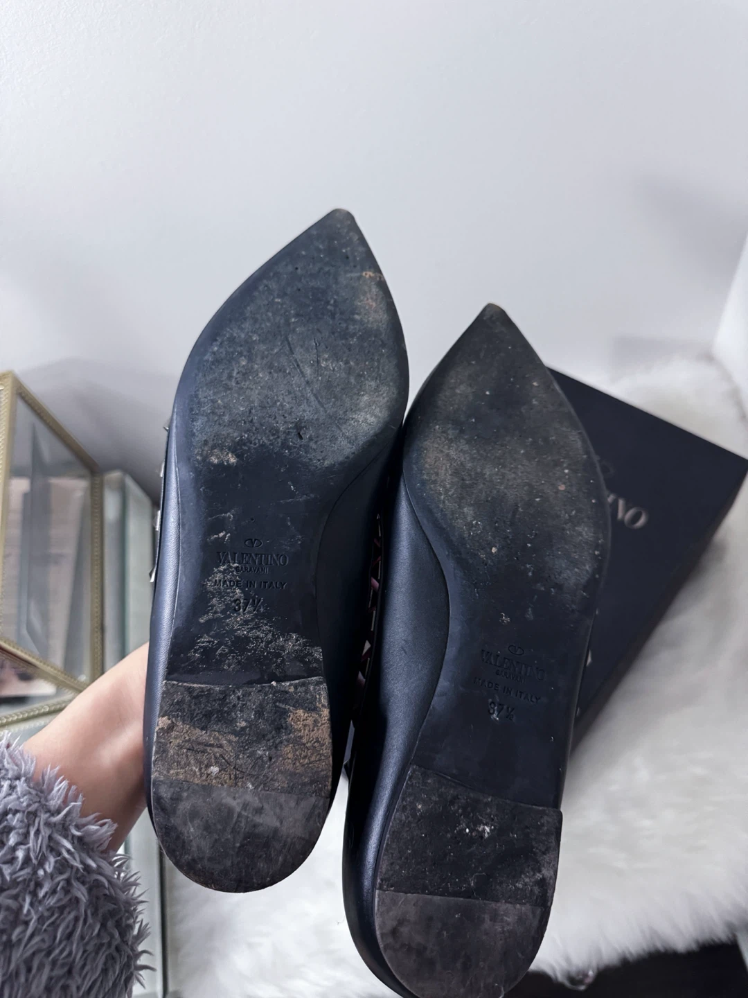 Valentino Noir Rockstud Ballerinas Size 6.5 - photo 5