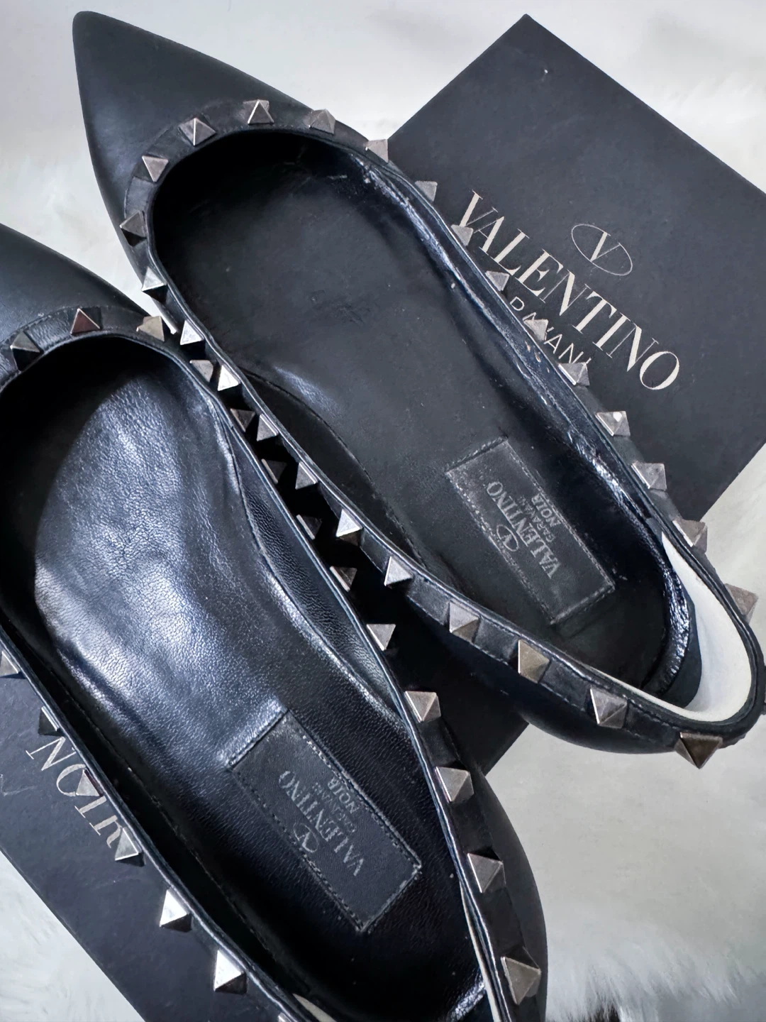 Valentino Noir Rockstud Ballerinas Size 6.5 - photo 4